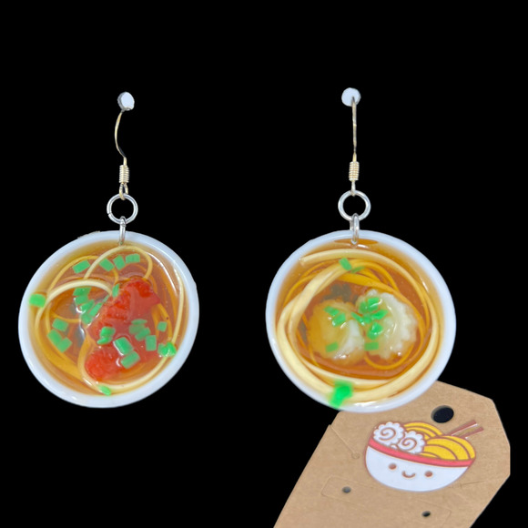 Ramen Earrings Noodle Jewelry - Picture 2 of 5